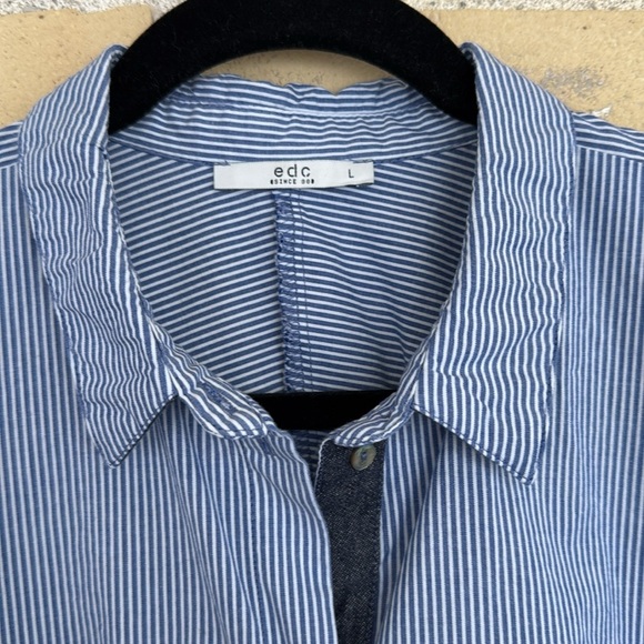Esprit -EDC Blue and White Striped Shirt - Picture 3 of 4